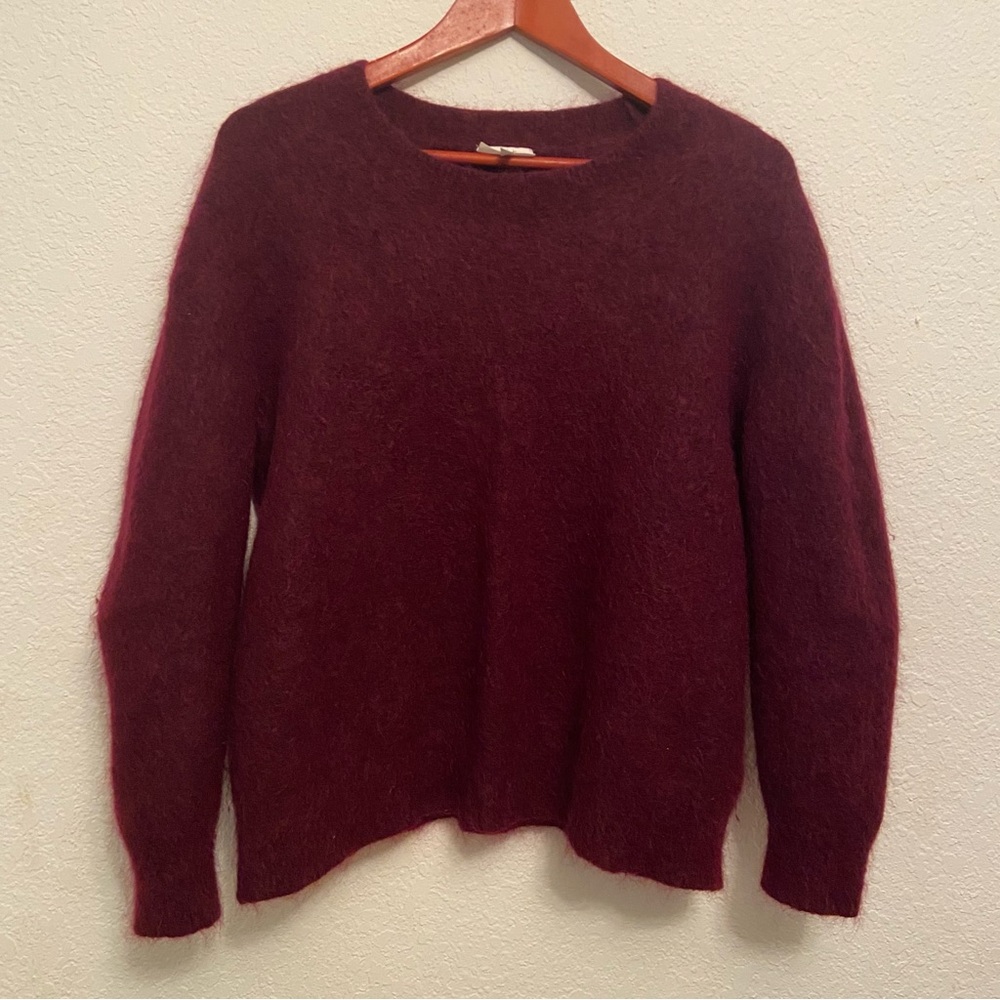Seed Heritage Deep Red Wool Knit Crew Neck Sweater